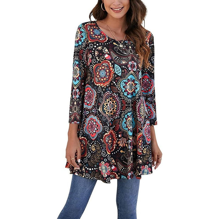Elise | Leichtes A-Linien-Tunikashirt mit Mandala-Print