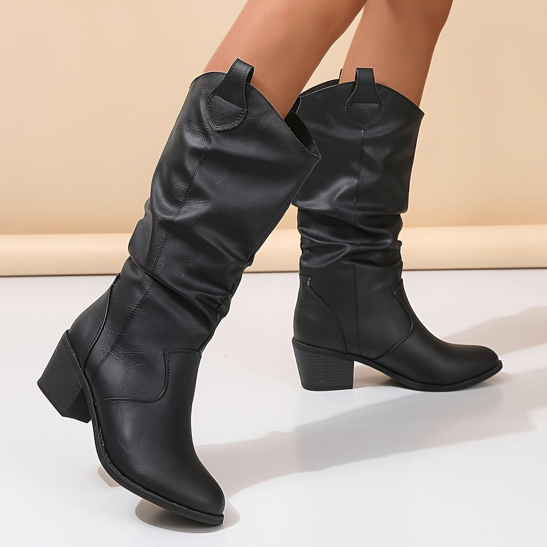 Sophia | Slouchy Wide-Calf Western Cowboy Boots