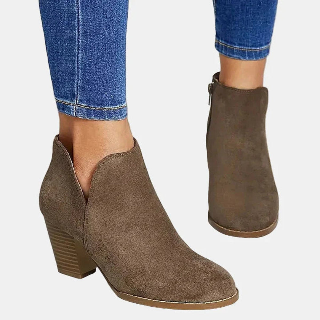 Stella | Luxurious Suede Block-Heel Ankle Boots