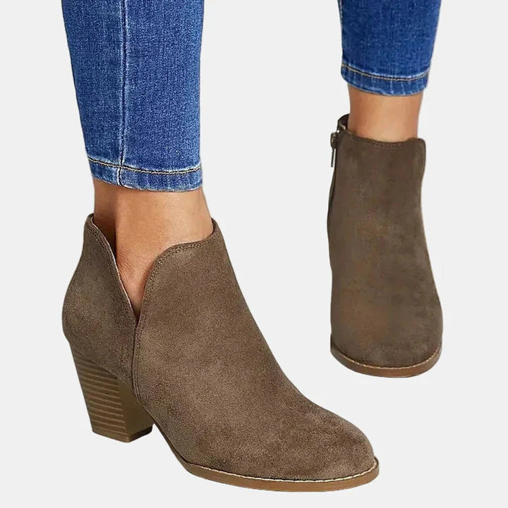 Stella | Luxurious Suede Block-Heel Ankle Boots