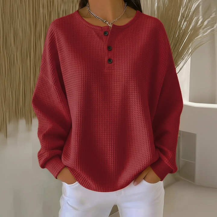 Nora | Comfortable And Stylish Waffle Knit Sweater