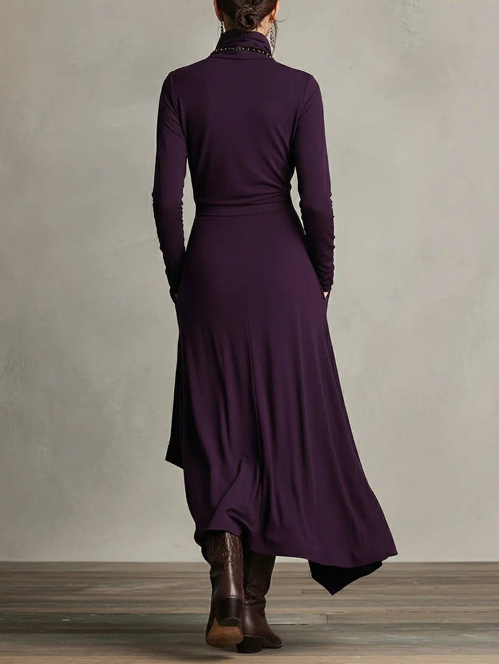Caroline | Modern Asymmetrical Long Sleeved Maxi Dress