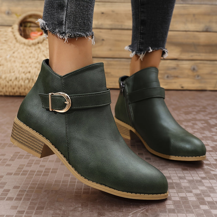 Eliana | Stylish Buckle-Strap Chelsea Ankle Boots