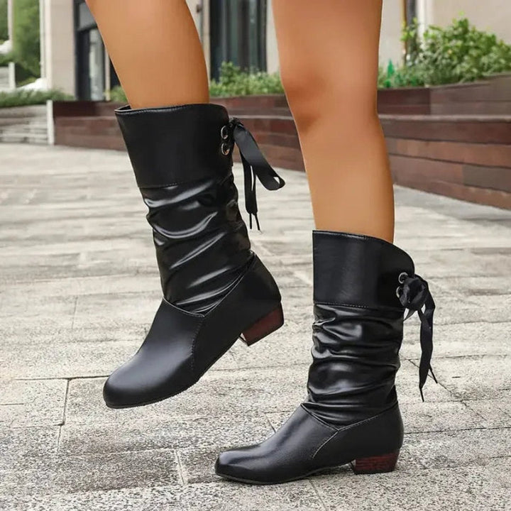 Alice | Slouchy Lace-Up Block-Heel Ankle Boots