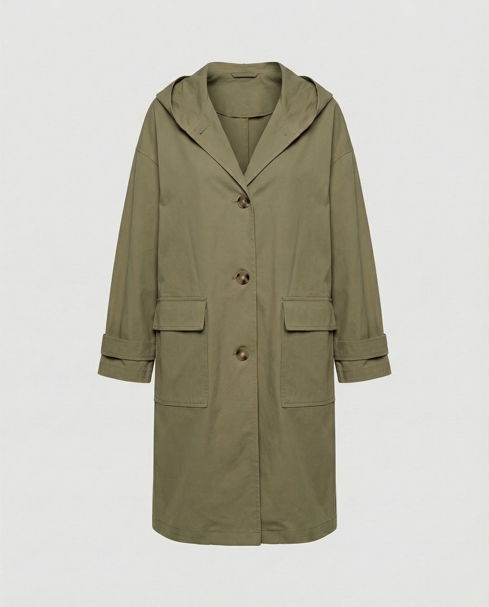 Claire | Eleganter und lässiger wasserdichter Trenchcoat mit Kapuze