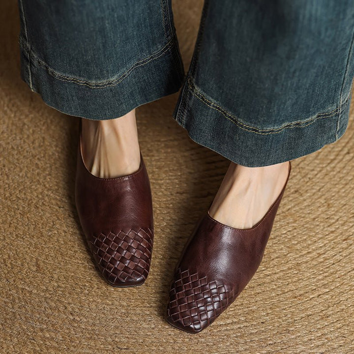Grace | Mule eleganti e senza tempo in vera pelle intrecciata