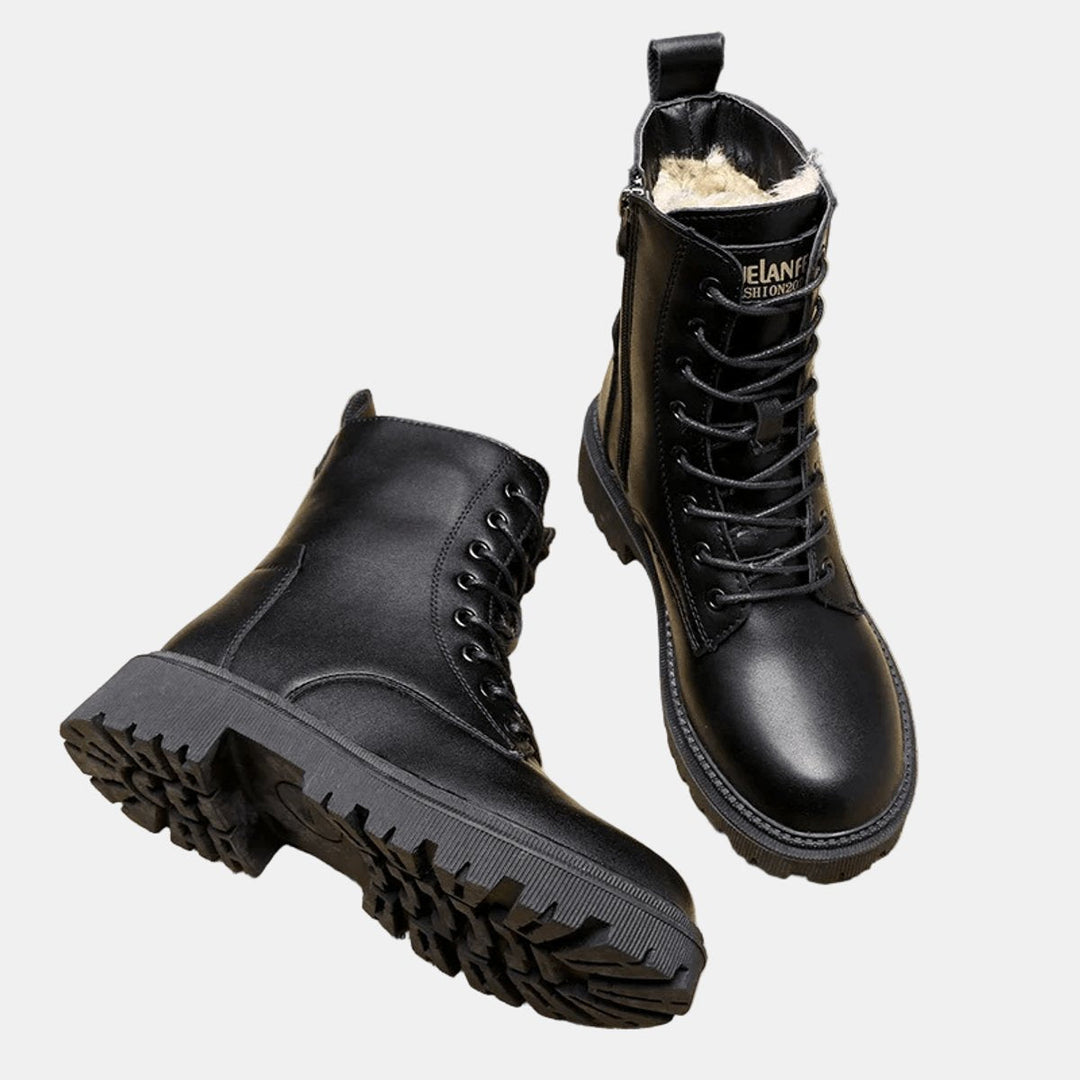 Hazel | Warm and Stylish Fleece-Lined Combat Boots