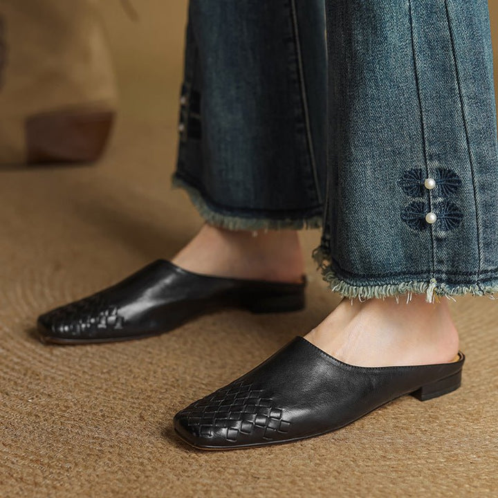 Grace | Mule eleganti e senza tempo in vera pelle intrecciata