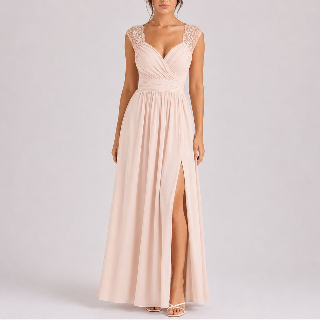 Sophia | Elegant And Sophisticated Fall Wedding Lace Maxi Dress