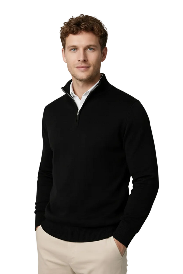 Arthur | Modern And Versatile Half Zip High Neck Sweater