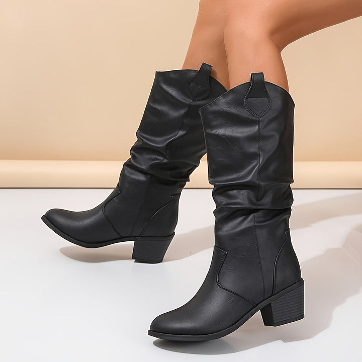 Sophia | Slouchy Wide-Calf Western Cowboy Boots