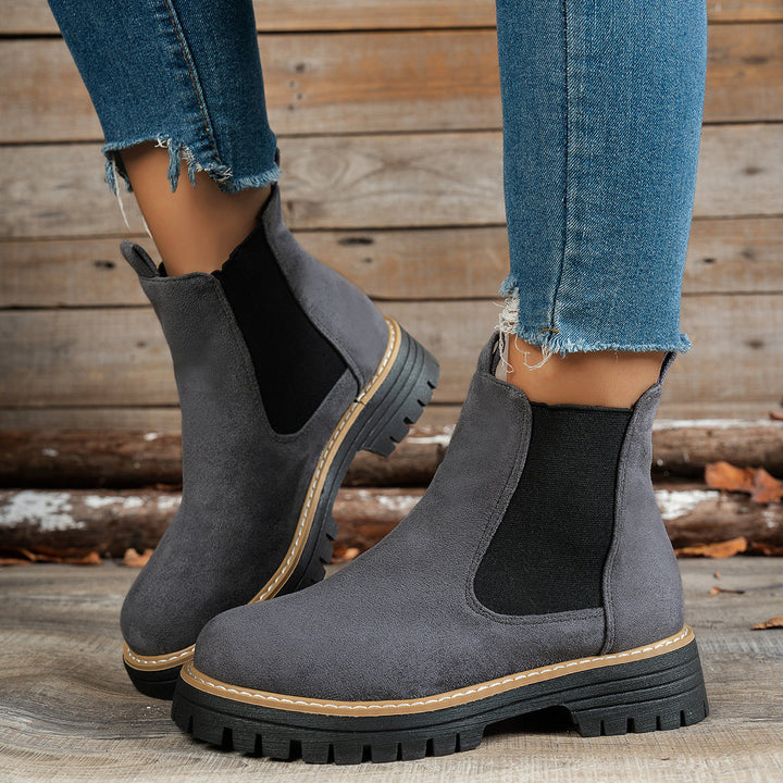 Olivia | Classic Chelsea Platform Ankle Boots