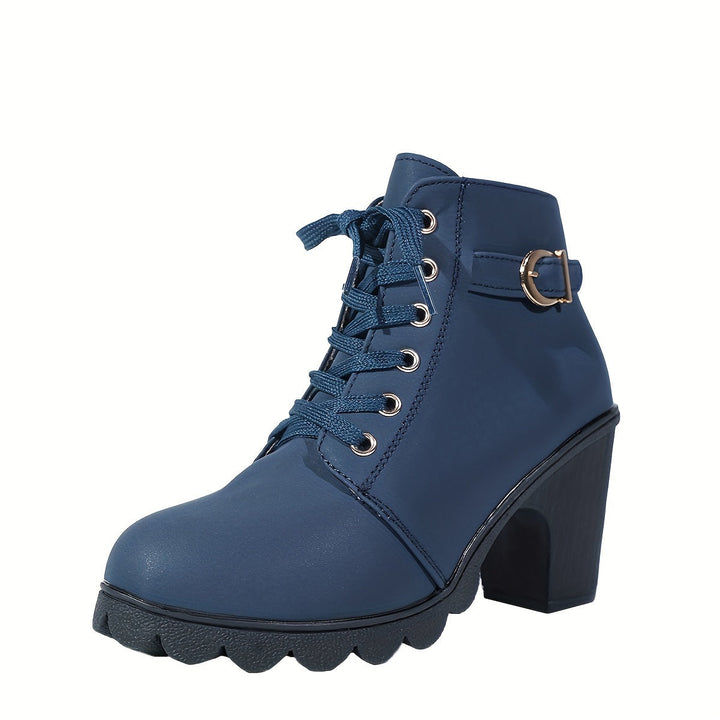 Grace | Stylish and Comfortable Lace-Up Block Heel Ankle Boots