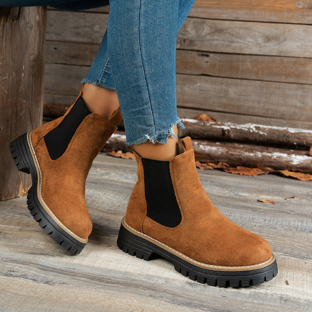 Olivia | Classic Chelsea Platform Ankle Boots