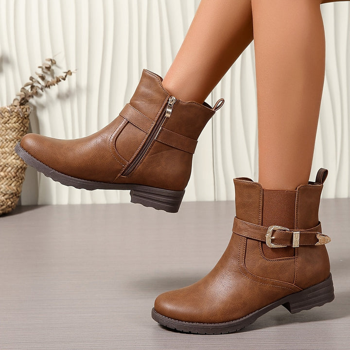 Vanessa | Western-Inspired Buckle Ankle Boots