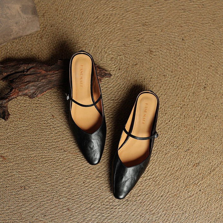 Valentina | Mules raffinées et sophistiquées en cuir à bout pointu