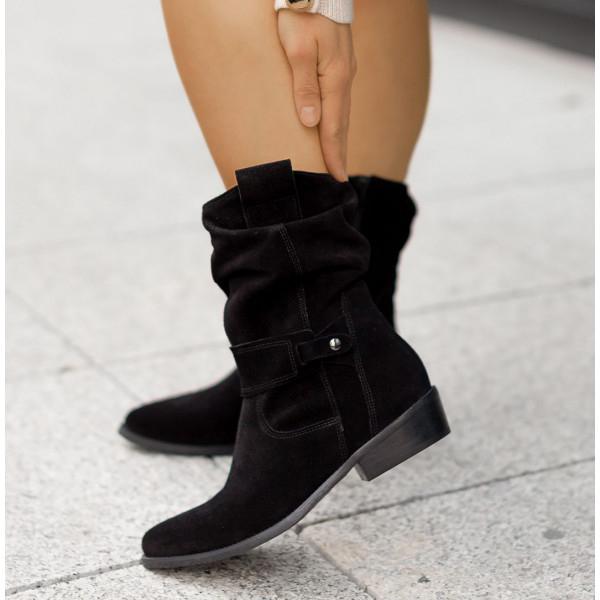 Chloe | Slouch Ankle Boots With Fold-Over Cuff