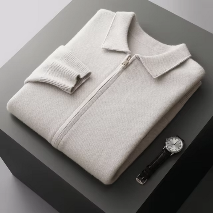 Victor | Cardigan en maille moderne et confortable à fermeture éclair intégrale