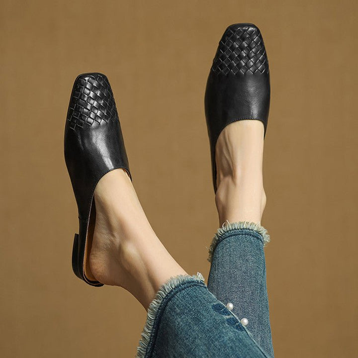 Grace | Mule eleganti e senza tempo in vera pelle intrecciata