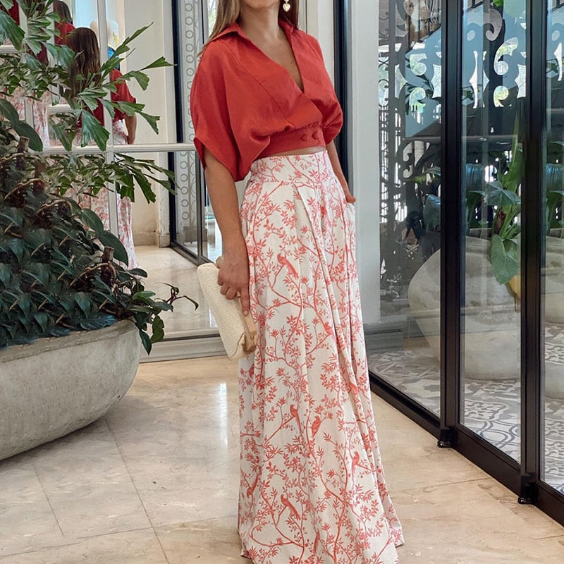 Audrey | Anmutiges zweiteiliges Set mit Blumenmuster