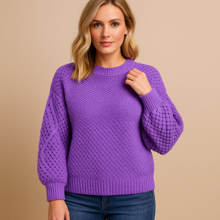 Eleanor | Cozy And Stylish Cable-Knit Sleeve Sweater