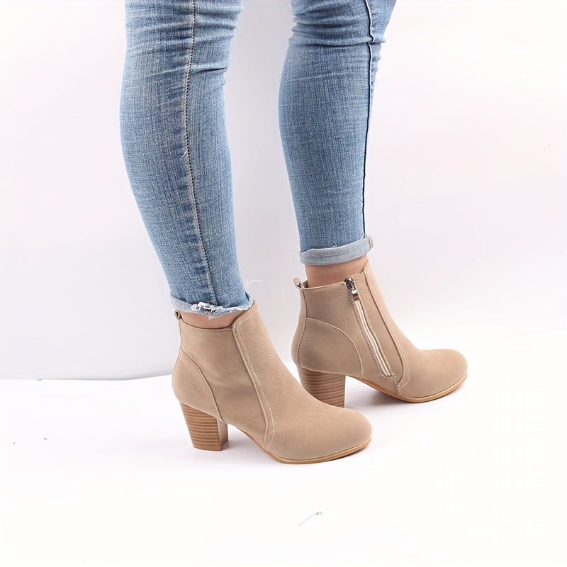 Caroline | Timeless Stacked Block-Heel Ankle Boots