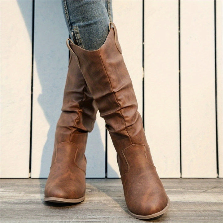Sophia | Slouchy Wide-Calf Western Cowboy Boots