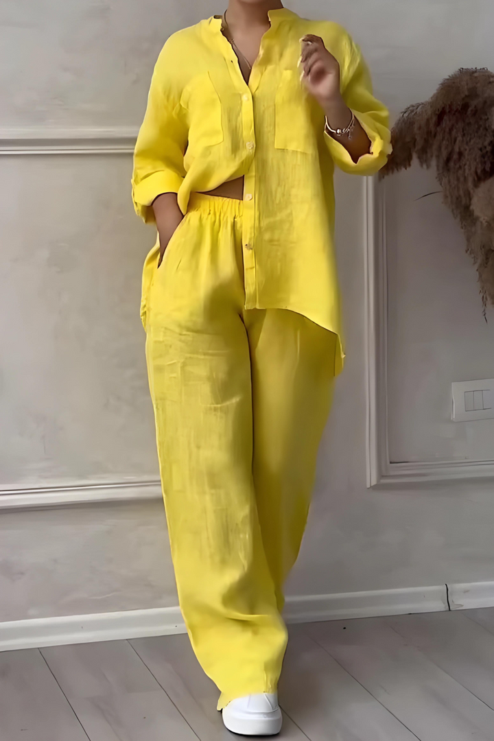 Maya | Elegantes und luftiges zweiteiliges Sommer-Leinen-Set