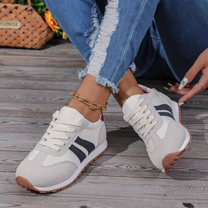 Nadine | Baskets orthopédiques confortables à lacets bicolores