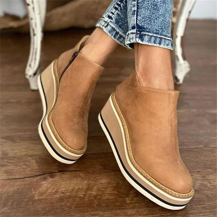 Ruby | Retro Platform Wedge Ankle Boots