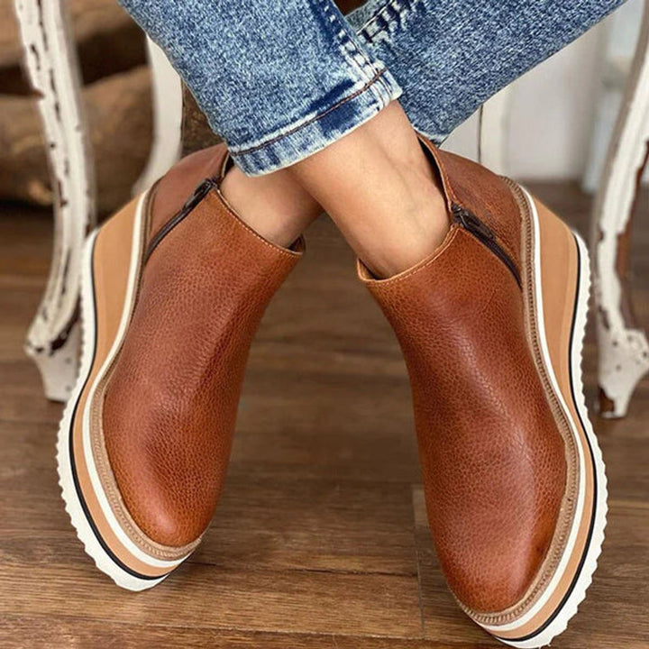 Ruby | Retro Platform Wedge Ankle Boots
