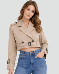 Olivia | Eleganter kurzer taillierter Trenchcoat