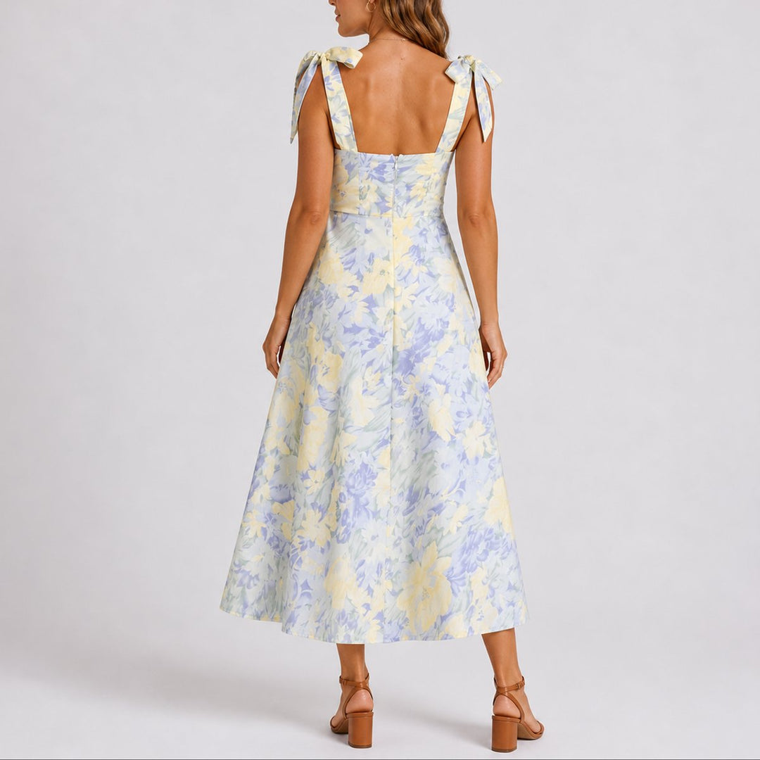 Seraphina | Romantic And Feminine Fall Wedding Floral Midi Dress