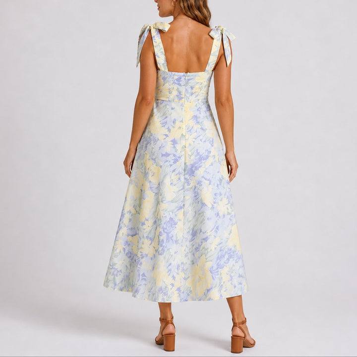 Seraphina | Romantic And Feminine Fall Wedding Floral Midi Dress