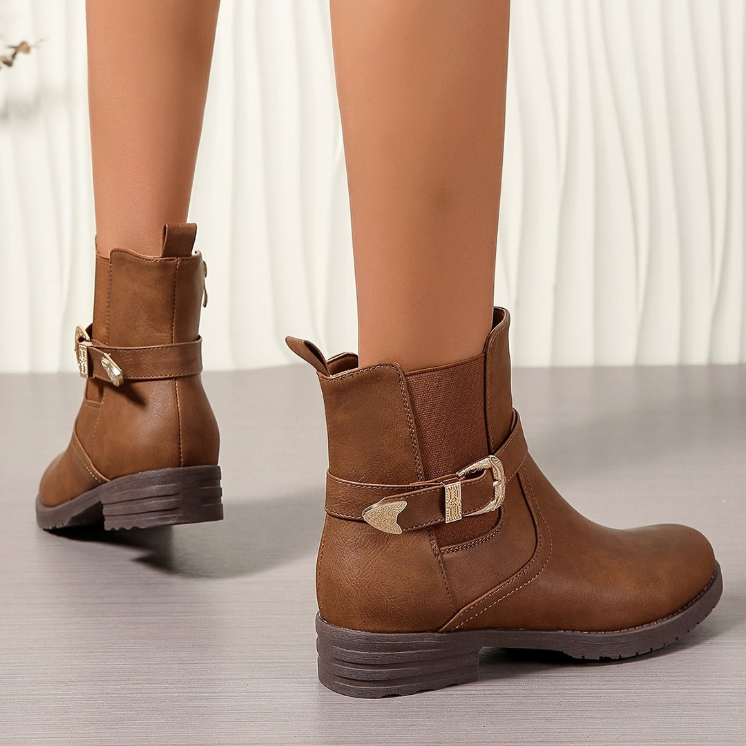 Vanessa | Western-Inspired Buckle Ankle Boots