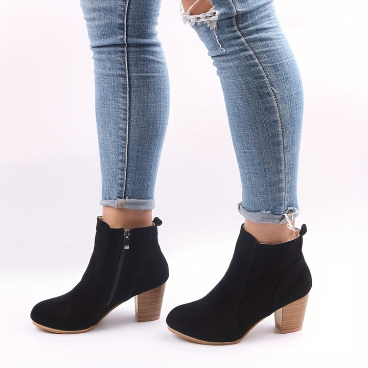 Caroline | Timeless Stacked Block-Heel Ankle Boots