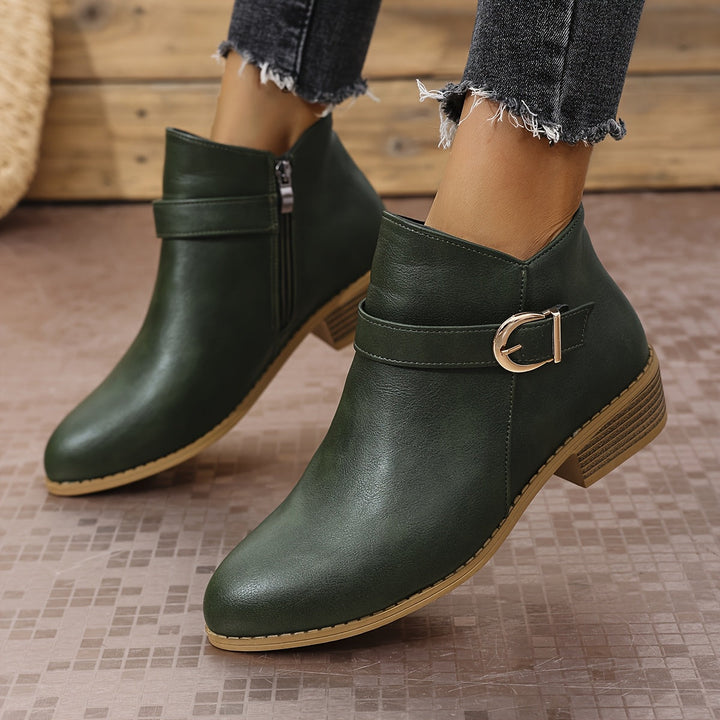 Eliana | Stylish Buckle-Strap Chelsea Ankle Boots