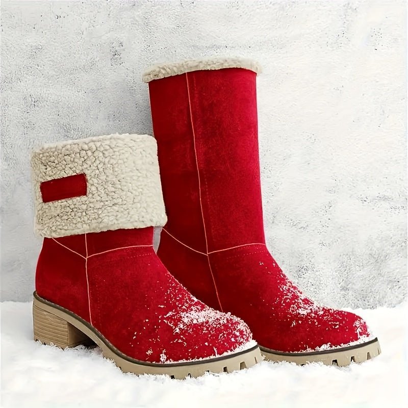 Elena | Cozy And Fleece-Lined Boots with Block Heel