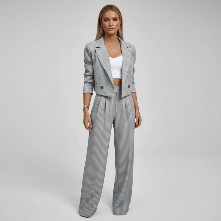 Nova | Elegant And Stylish Women's Striped Blazer Set