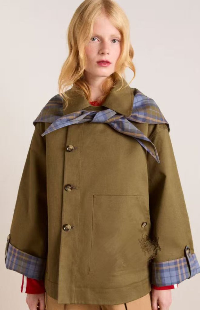 Audrey | Trench-coat oversize à carreaux, moderne et élégant