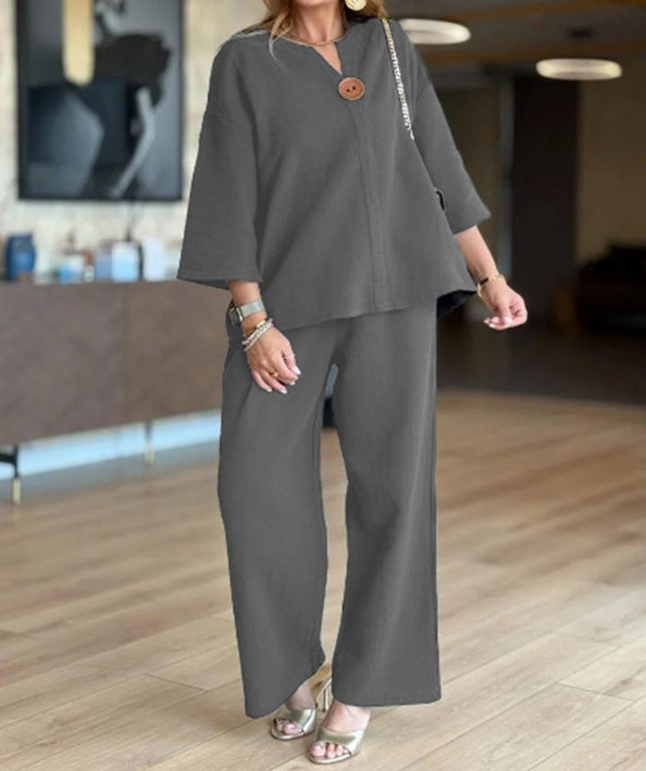 Elizabeth | Ensemble élégant et confortable composé d’une tunique et d’un pantalon large