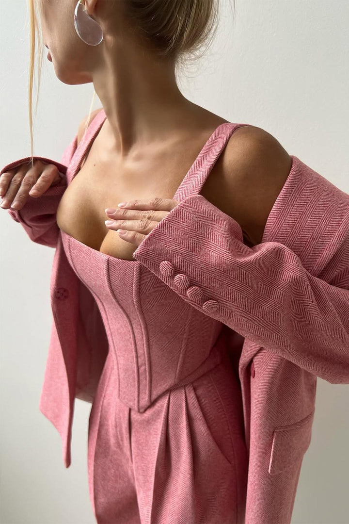 +Eleanor | Women's Double-Breasted Three-Piece Blazer Set