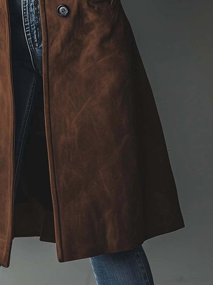 Olivia | Eleganter langer zweireihiger Trenchcoat
