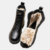 Hazel | Warm and Stylish Fleece-Lined Combat Boots
