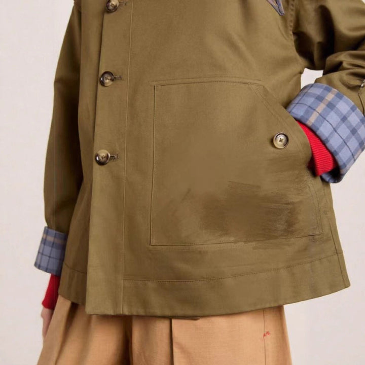 Audrey | Trench-coat oversize à carreaux, moderne et élégant