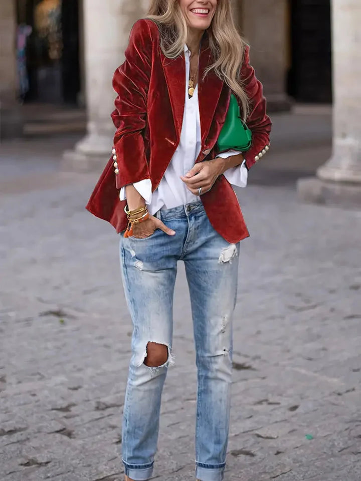 Sophia | Comfortable And Luxurious Women's Velvet Blazer