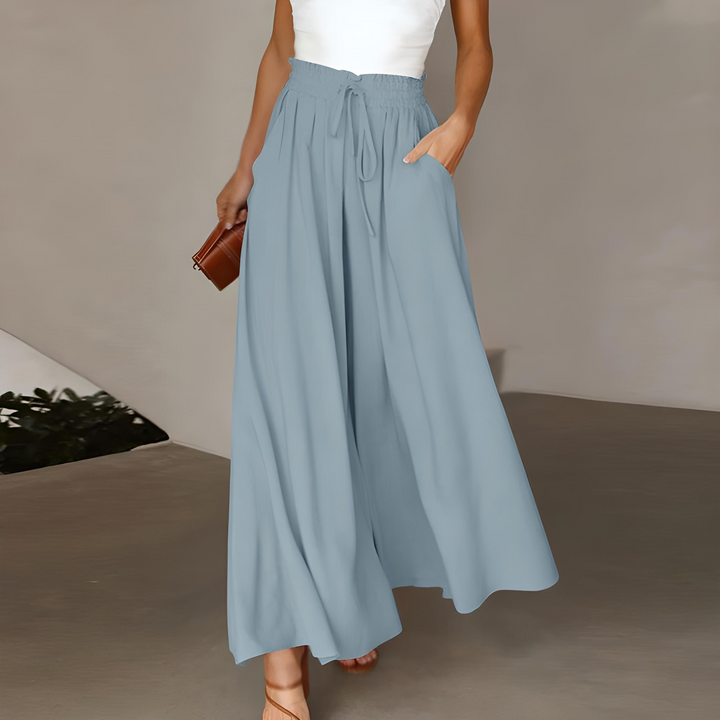 Sophia | Elegante und atmungsaktive Hose aus reiner Baumwolle mit weitem Bein