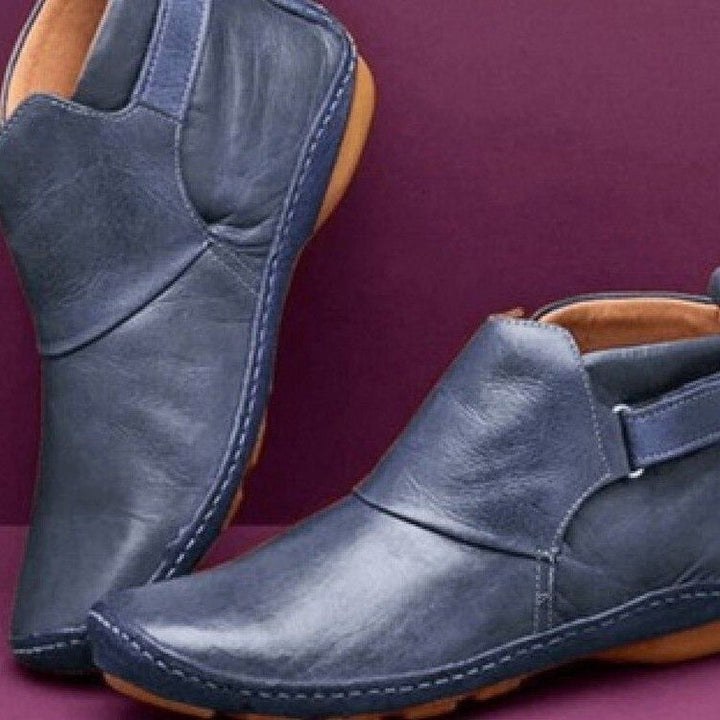 Amelia | Comfortable Leather Strap Ankle Boots