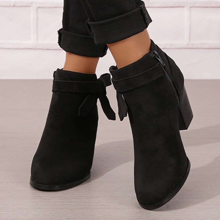 Celestine | Feminine Pointed Toe Block Heel Ankle Boots