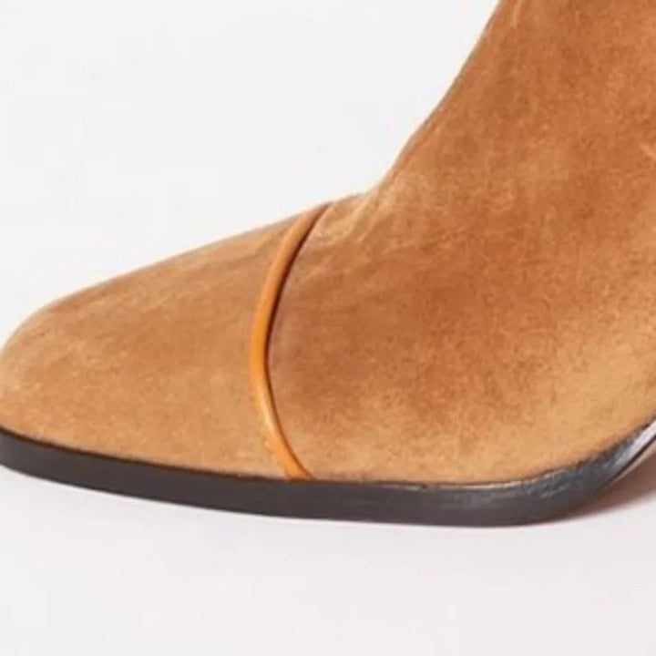 Aurora | Bold Leopard-Accented Block-Heel Ankle Boots